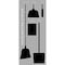5S Supplies 5S Housekeeping Shadow Board Broom Station Version 12 - Gray Board / Black Shadows  With Broom HSB-V12-GRAY/BLACK-KIT - alternate 1
